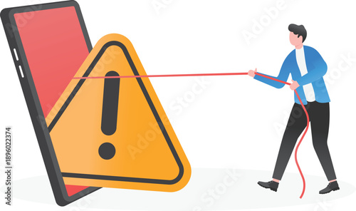 Mobile Risk Management and Digital Security Alert Concept