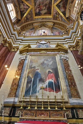 Inside of St. Paul's Cathedral in Mdina, Malta