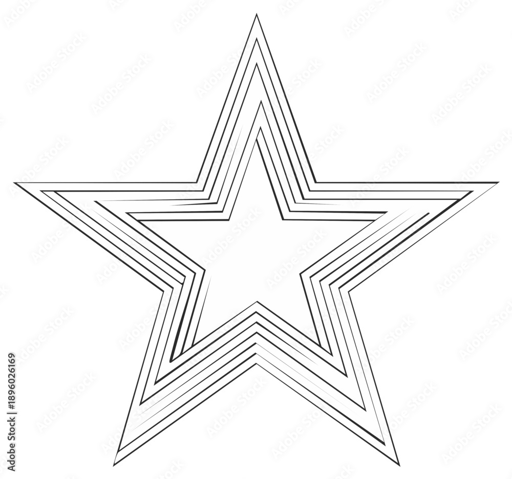 Obraz premium Outlined star design element with repeating outline and geometric star pattern