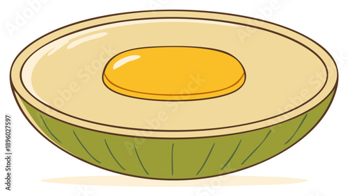 Sliced Avocado with Seed Illustration for Culinary and Healthy Eating Concepts
