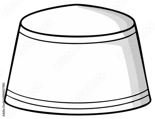Simple cartoon illustration of a traditional white fez or kufi hat