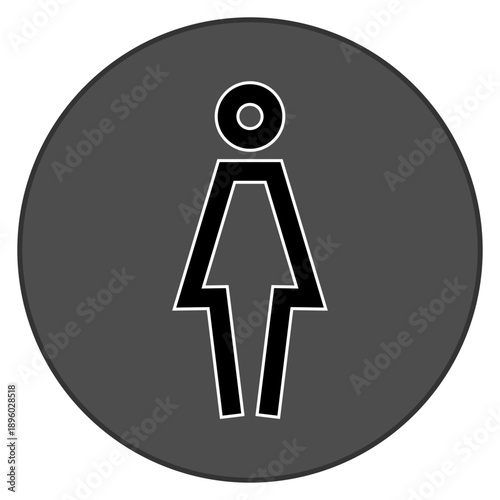 Built for intuitive UI/UX, this icon serves as a clear information marker for female-oriented services, health apps, and professional networks