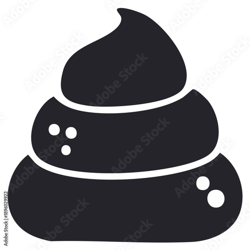 Swirled pile of poop emoji symbol funny excrement icon flat vector graphic illustration