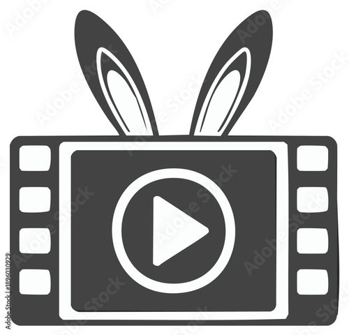 Easter Bunny Ears and Film Reel Icon