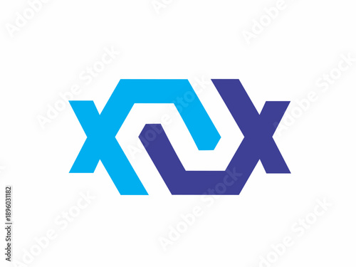 Abstract interlocking shapes forming symmetry, connectivity, and partnership through bold color contrast.