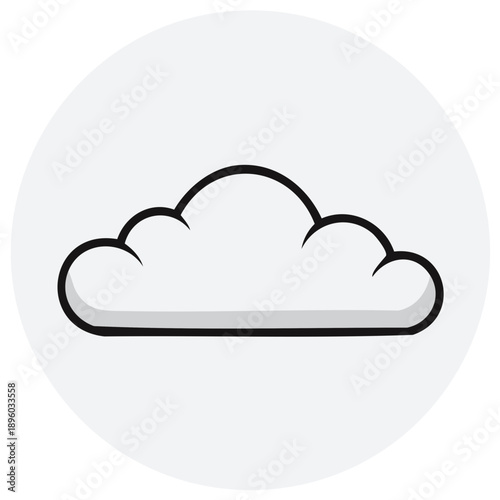 Simple cloud icon vector illustration. Black outline weather symbol for sky or cloud computing concept
