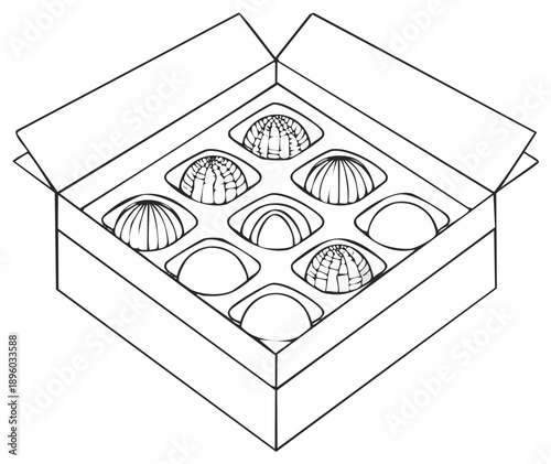 Assorted chocolates in gift box sketch confectionery bonbons assorted praline