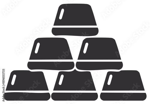 Abstract Stacked Geometric Solids Vector, Pyramid of Tapered Shapes