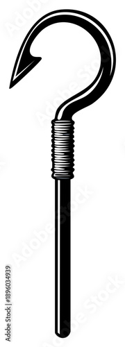 Fishing hook tool icon graphic illustration on white background