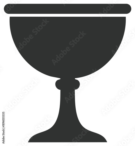 Silhouette illustration of a vintage goblet or chalice for drinking elegant beverages