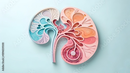 Creative Poster With Abstract Kidney Art And Soft