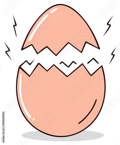 Cute cartoon egg breaking open symbolizing new ideas hatching and growth