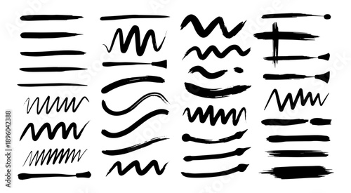 Wallpaper Mural Assorted black ink paint strokes and marker textures Torontodigital.ca