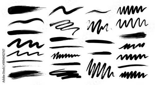 Dynamic ink swooshes and motion line doodle elements