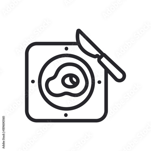 lunch icons outline and Flat Style,transparent background