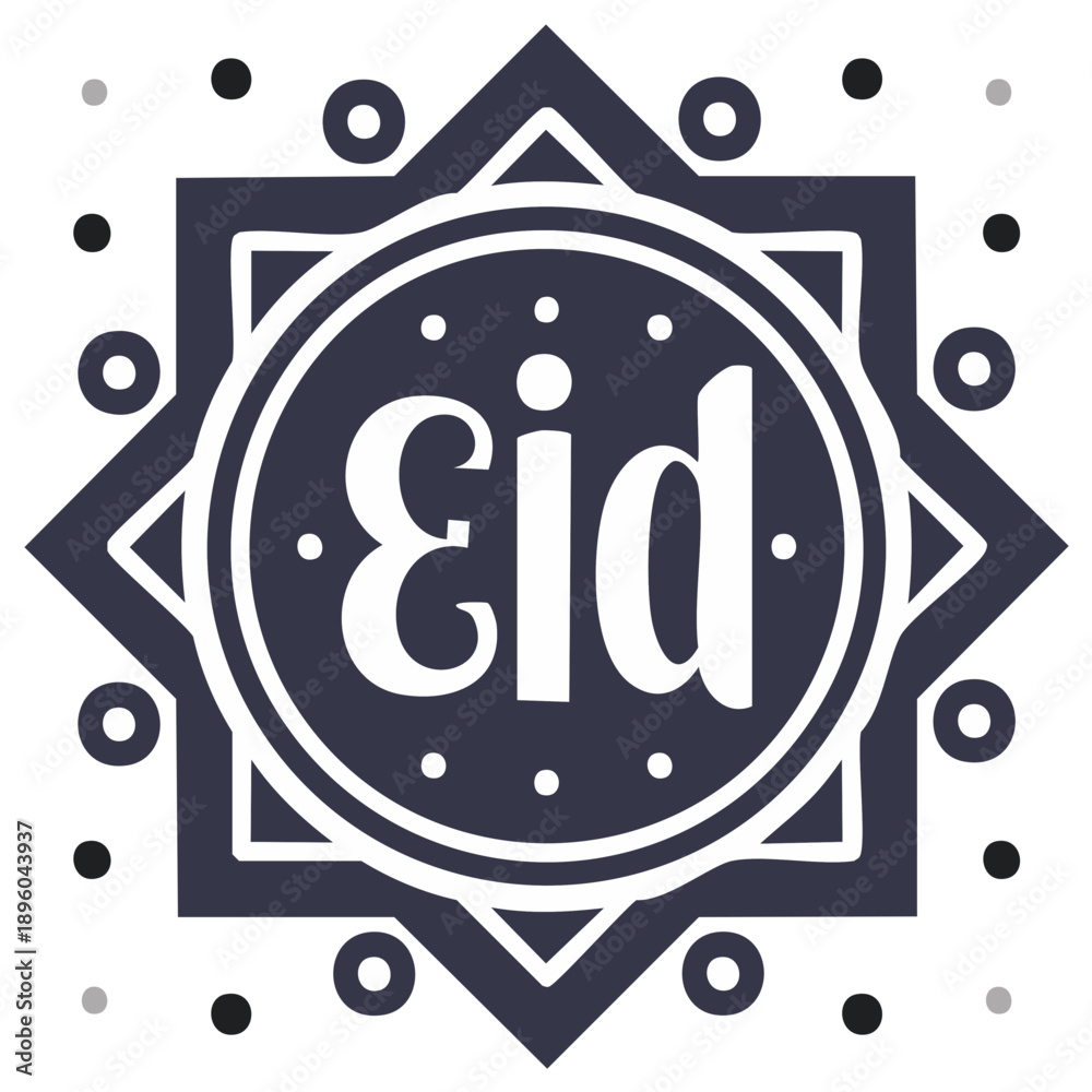 Fototapeta premium Islamic Geometric Pattern with Arabic Calligraphy for Eid Celebration