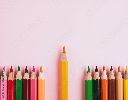 pensil warna dengan latar polos