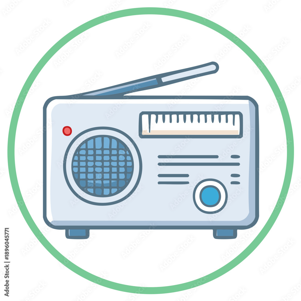 Obraz premium Retro Radio Tuner with Antenna and Speaker for Audio Entertainment