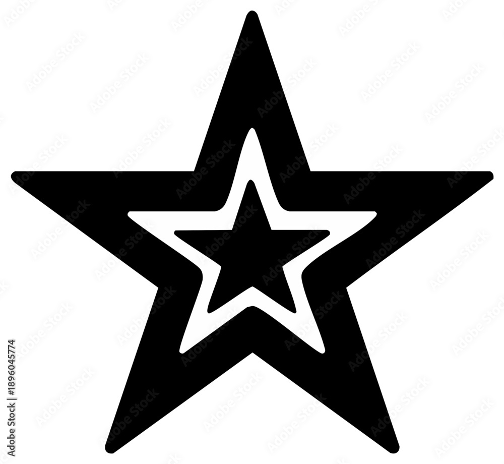 Fototapeta premium Concentric Star Icon Graphic Symbol