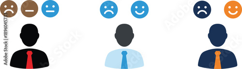 Customer satisfaction feedback illustration with user avatars rating emoticons survey experience service quality concept vector design