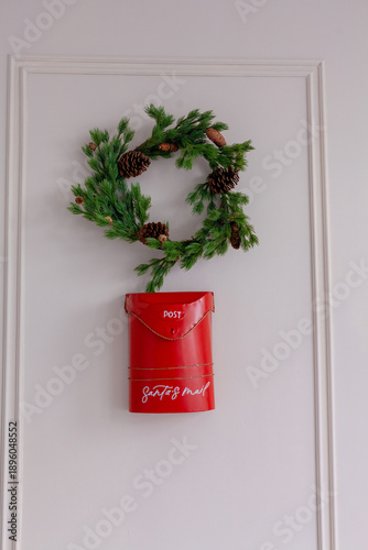 Christmas decor in a studio with lights