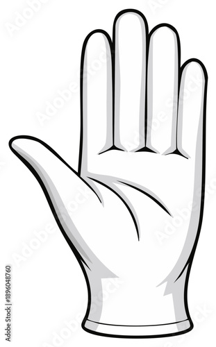 White Hand with Fingers Spread Open