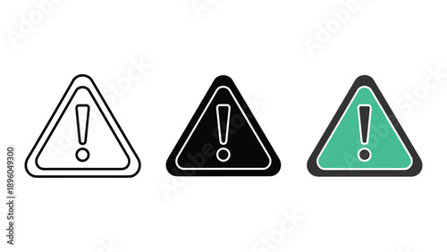 Warning signs with exclamation mark in different colors
