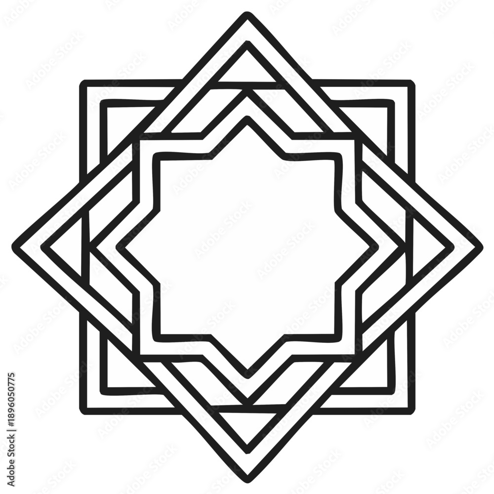 Obraz premium Geometric star pattern decorative illustration element design
