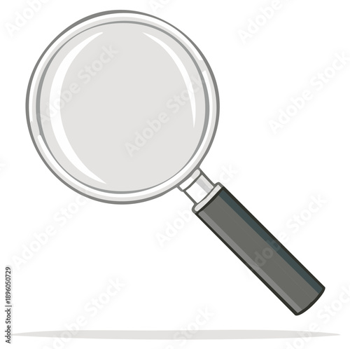 Cartoon Illustration Magnifying Glass Tool for Investigation or Searching