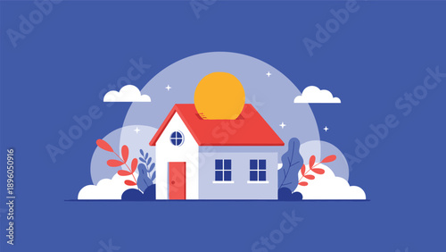 Real estate savings and home buying investment concept showing a house being used as a professional piggy bank.