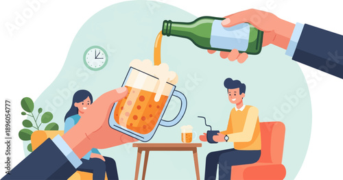 People enjoying drinks at a casual gathering