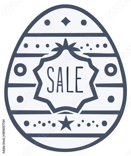 Easter Egg With Sale Tag Decorative Egg for Special Offer