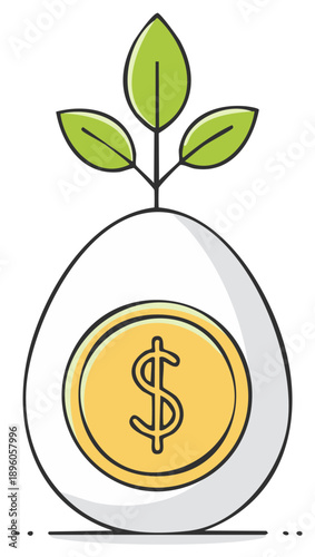 Nest Egg Savings and Investment Growth Conceptual Illustration