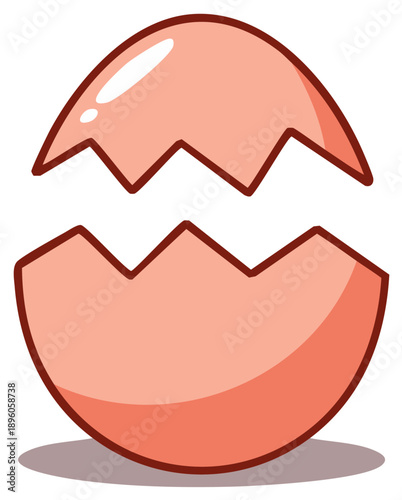 Broken Eggshell Icon Symbolizing New Beginnings and Birth