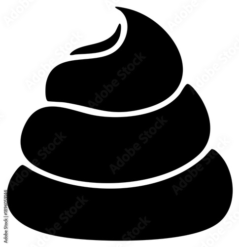 Pile of Poop Silhouette Symbol Vector Illustration Feces Icon Dirty Stool Heap Waste