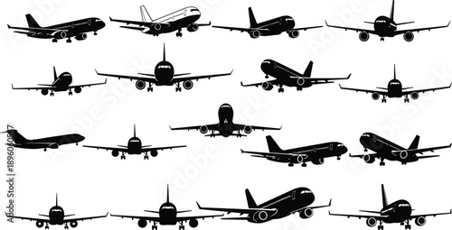 airplane, aircraft, aviation, flight, jet, plane, travel, transport, airline, silhouette, 