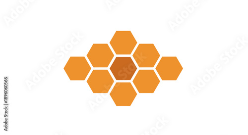 Honeycomb Hexagon Icon – Orange Geometric Bee Hive Symbol