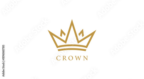 Gold Crown Icon – Luxury Royal Symbol with Elegant Typography