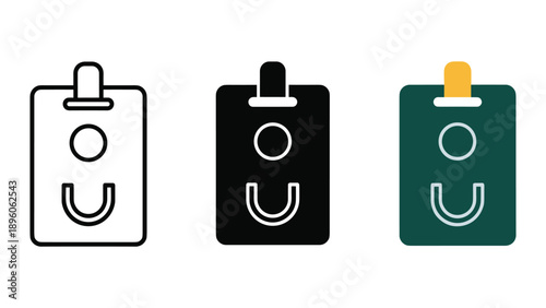 Set of simple smiley face clipboards in various colors