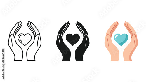 Hands holding heart symbolizing love and care