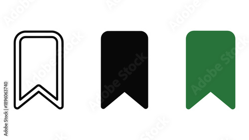 Collection of different color bookmark icons