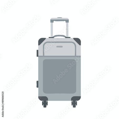 Modern Grey Suitcase on Wheels