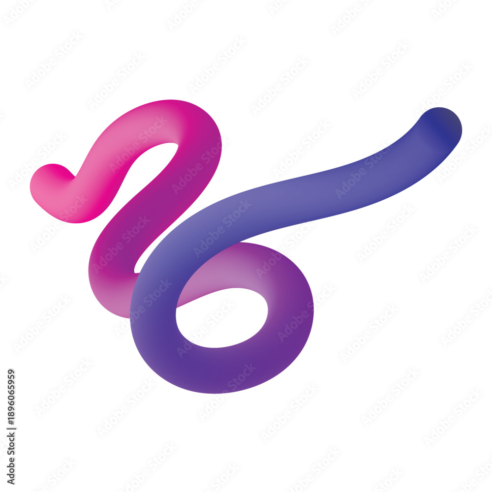 Fototapeta premium Pink and purple gradient swirl shape