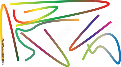 Abstract Gradient Geometric Lines and Sharp Colorful Vector Swirl Elements