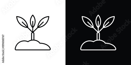Plant Icon Sheet Black And White
