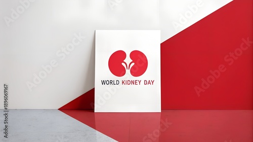 Minimal Red And White Poster Design With Kidney Si