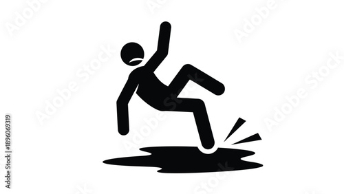 Vector Illustration of Person Slipping on a Wet Floor