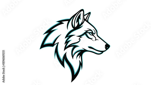 Vector Illustration of a Wolf Head with Sharp Features