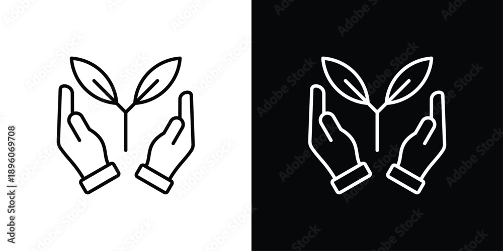 Fototapeta premium Conservation Icon Sheet Black And White