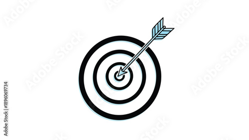 Vector Illustration of Target with Arrow Hitting the Bullseye